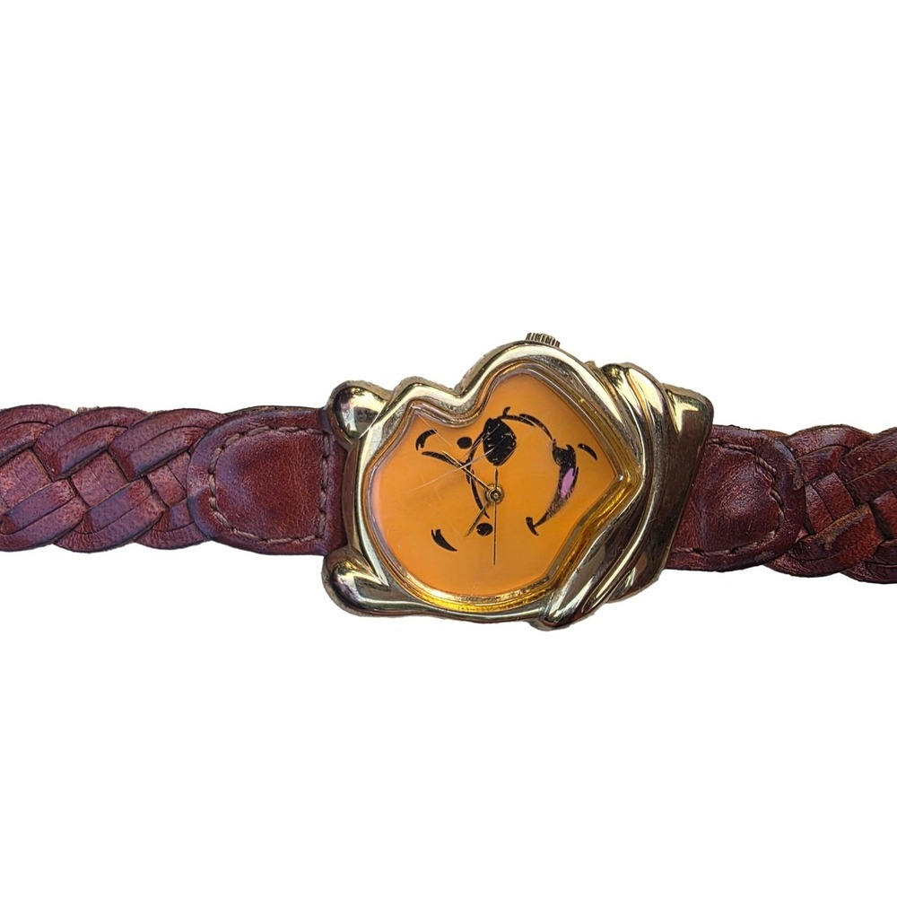 Timex Disney Winnie the Pooh Head Shaped Watch Braided Leather Band